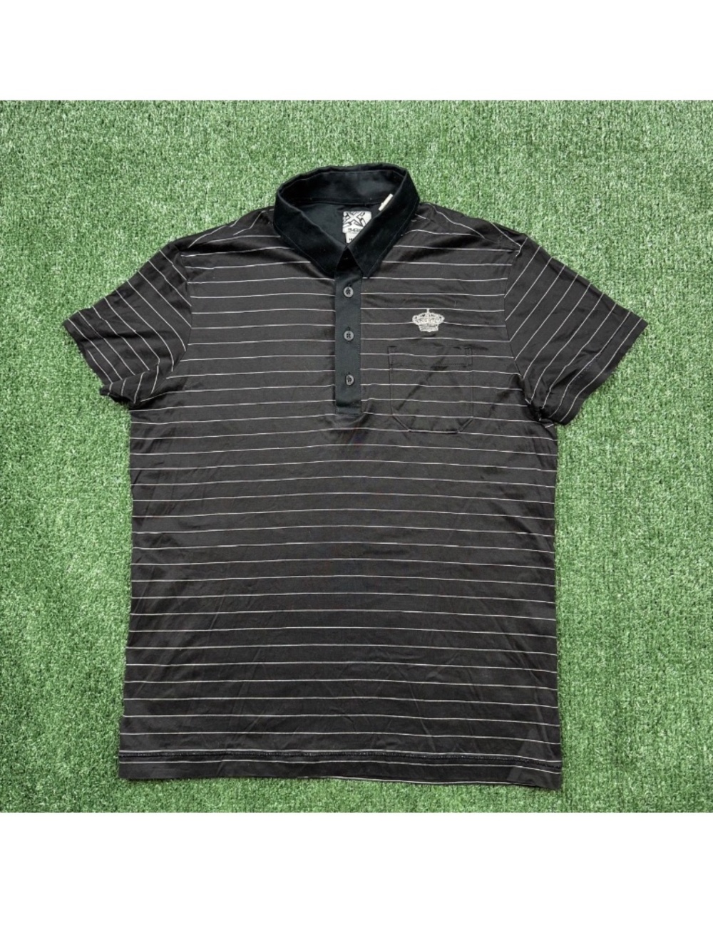 Vintage Y2K Energie Polo Shirt Women's Size M Black Short Sleeve Miss Sixty
